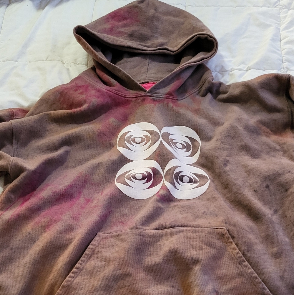 Apocalypse hoodie pullover brown and maroon